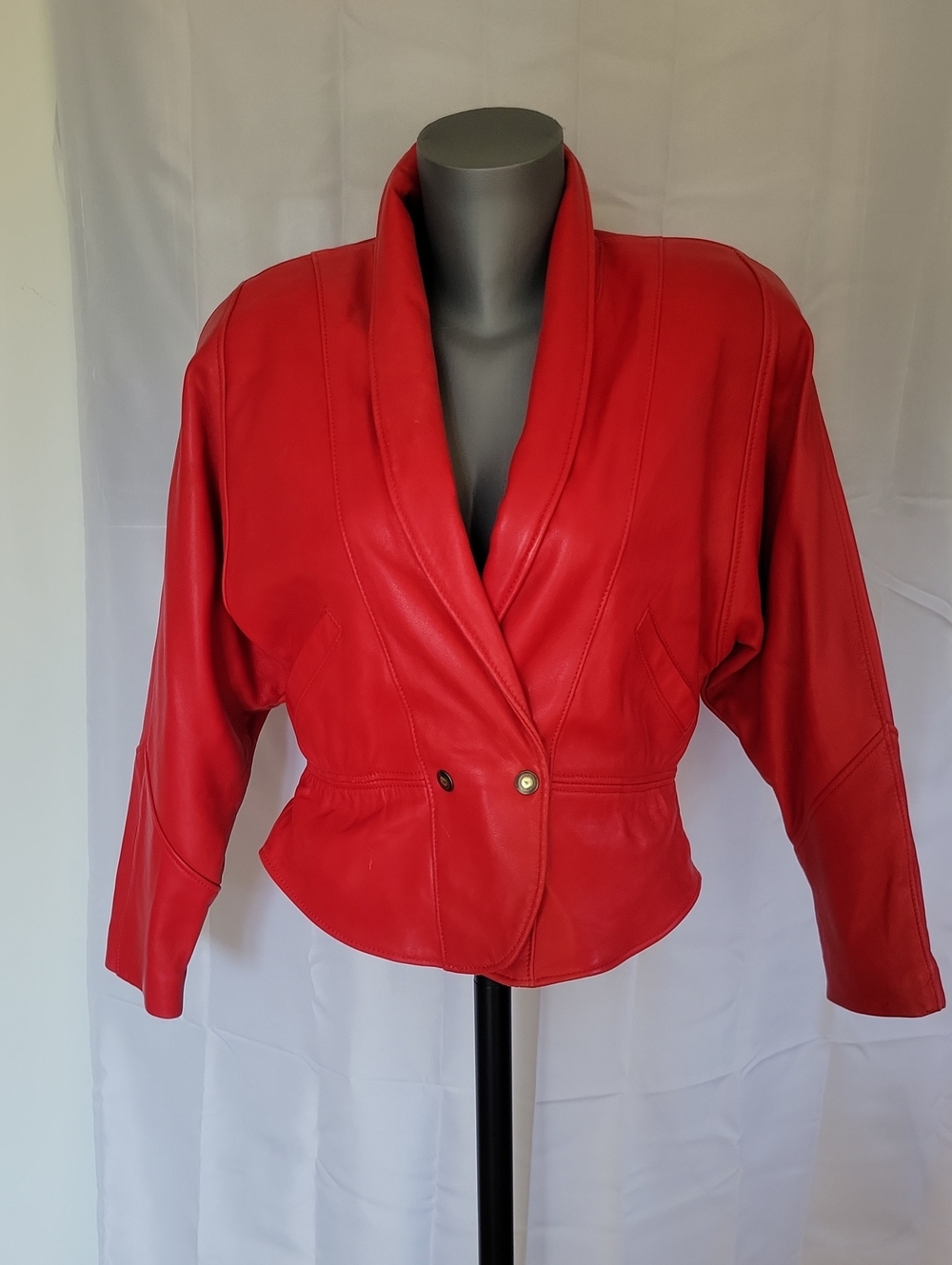 Reed Sportswear 80s Leather Coat M/L Red Vintage